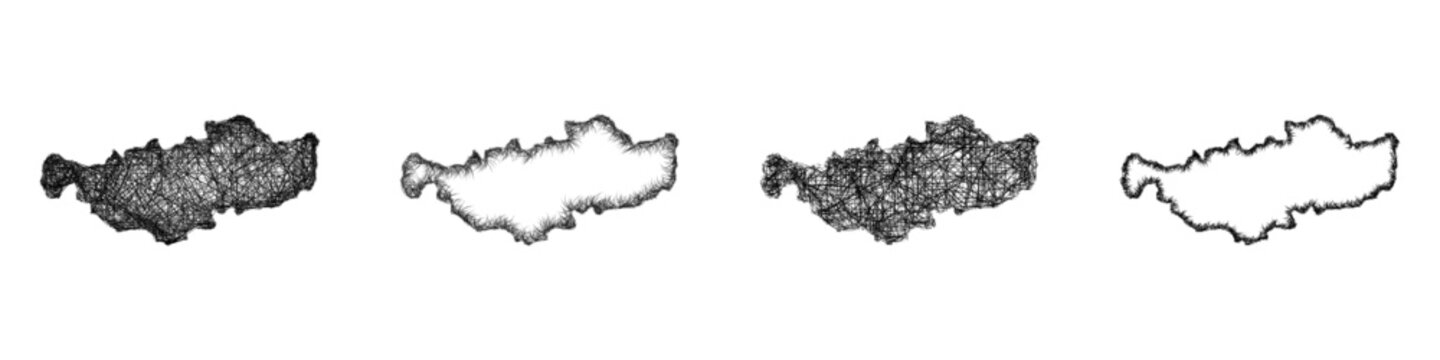 Sketch Brabant Wallon outline map design set