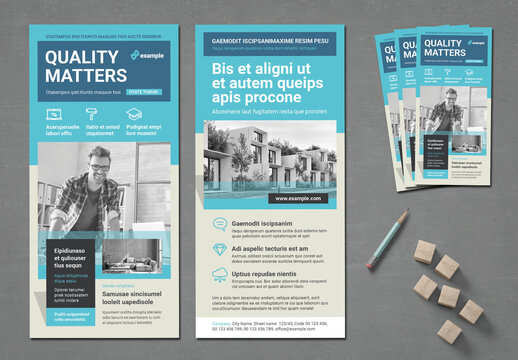 DL Flyer Template in Blue Shades