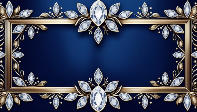 diamond border diamond shape border a luxurious diamond border forming a rectangular frame on a royal blue velvet background gem border