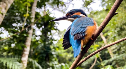 The common kingfisher (Alcedo atthis) wetlands birds's colored feathers from different birds that live in ponds, swamps. Clamp winter migratory birds stayed about 3 months, Bang Poo, Thailand.