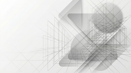 Abstract Geometric Grid Design With Overlaid Shapes for Modern Technology and Architecture Visualization.