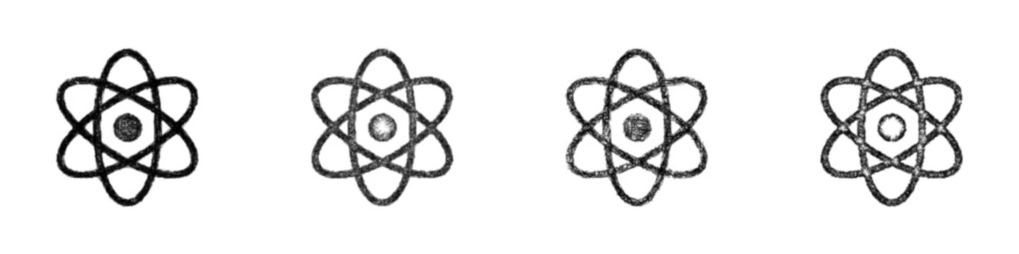 Sketch atom icon design set