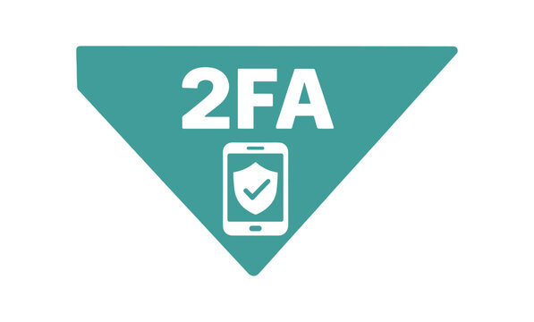 Flat vector corner callout sticker 2FA simple white phone shield pictogram