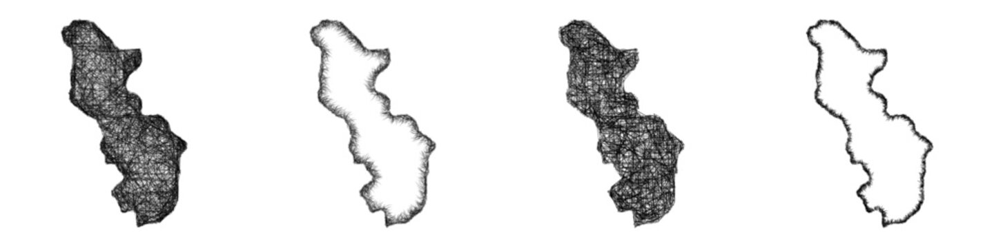 Sketch Sejong outline map design set