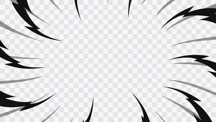 Manga and comic style action background isolated on transparent backdrop. Suitable for fight scenes, animation and game design. © Oleg