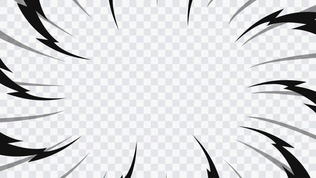 Manga and comic style action background isolated on transparent backdrop. Suitable for fight scenes, animation and game design.