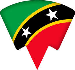 Saint Kitts and Nevis Flag Map Pin