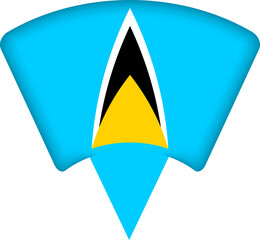 Saint Lucia Flag Map Pin