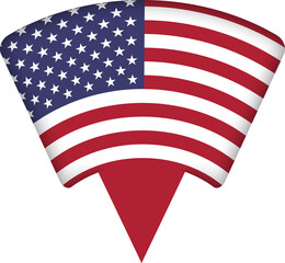 USA Flag Map Pin