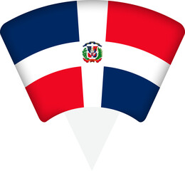 Dominican Republic Flag Map Pin