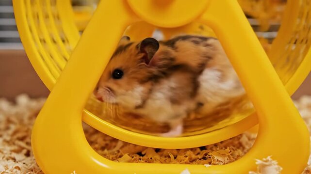 Hamsters Energetic Spin - A Close-Up Look at Wheel Time.