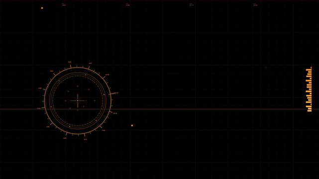 Hud animation design for web developers in a sci-fi space setting showcasing user interface elements and data visualization tools