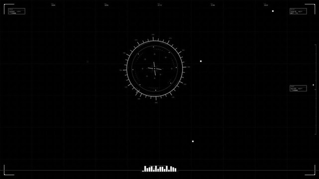 Hud animation designed for web designers in a futuristic space setting featuring various elements of user interface design