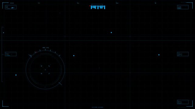 Hud animation for webdesigner showing data and controls in a sci-fi space setting with various elements and indicators