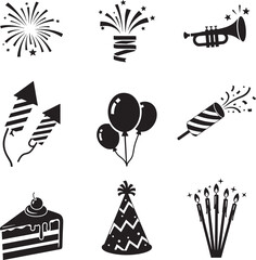 Fototapeta premium Birthday, Fireworks, and Event Design Graphics