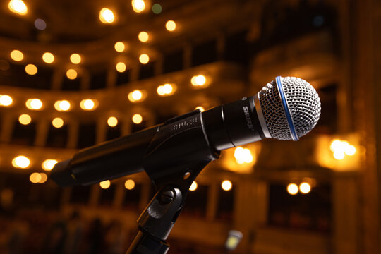Professional Shure SM58 Vocal Microphone on Stage