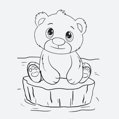 easy polar bear cub vector illustrations. hand drawn © Nurul