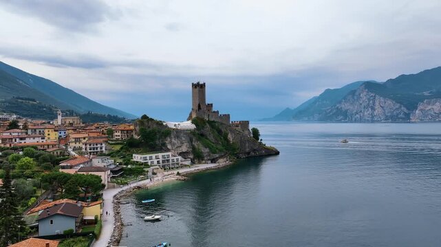 Scaligero Castle at Lake Garda, Italy in the historic town of Lazise