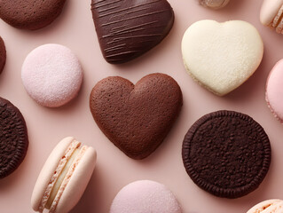 Fototapeta premium ハート型のお菓子｜Heart shape sweets