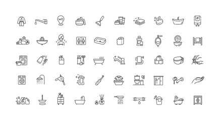 Restroom, Bathroom Vector Icon Set
