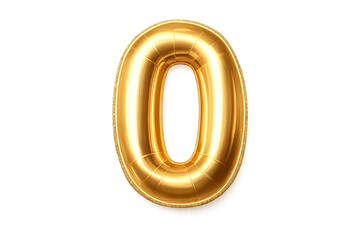 Gold metallic balloon number zero celebrating anniversary