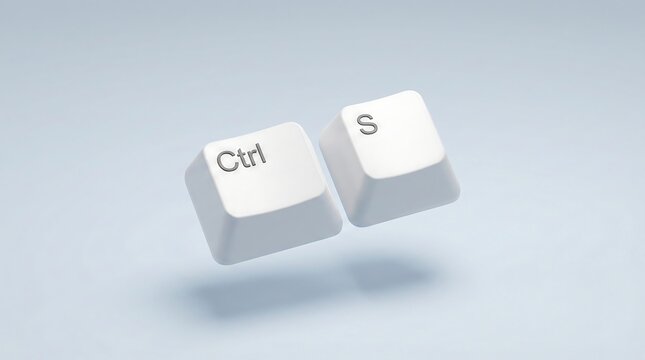 Ctrl + S Keyboard Keys Floating - Save Command Technology Concept