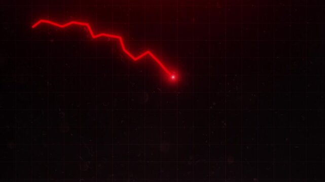 Red candles Stock Market Down, Display Stock market, arrow graph drop arrow down red background
