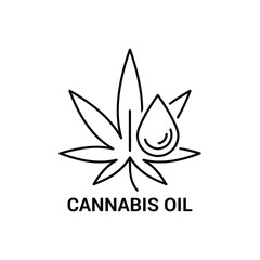 Fototapeta premium Cannabis oil logo with leaf and drop symbol cannabis oil