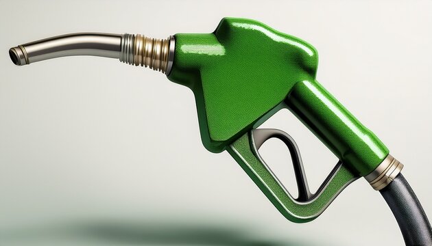 nozzle gasoline pump fuel station isolated on white background green energy 3d render