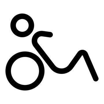 An outline icon showing a character doing back extension
