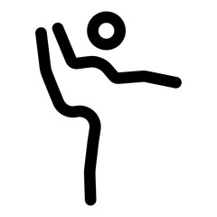 An outline style icon showing standing split balance