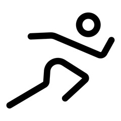 A line style icon depicting fast running motion