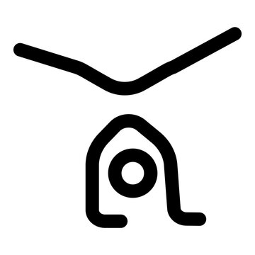 A line style icon showing leg straddle stretch