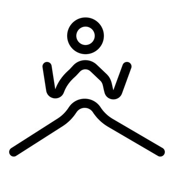 An outline style icon showing side split flexibility