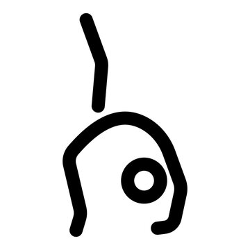 A linear style icon showing wheel pose posture