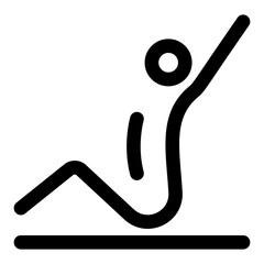 A line style icon showing back stretch posture
