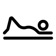 An outline style icon showing peaceful pose  