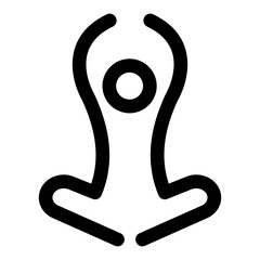 A linear icon depicting mindful breath meditation  