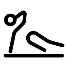 A linear style icon depicting cobra pose posture