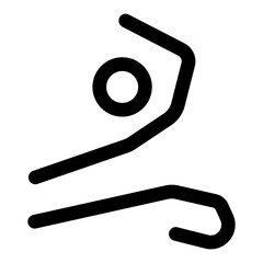 An outline style icon showing core stretch movement