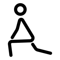 A linear style icon depicting yoga pose figure