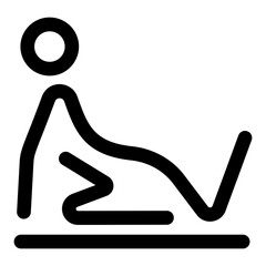 A line style icon showing mindful stretch posture