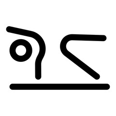 A linear icon depicting yoga transition movement