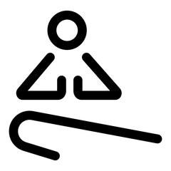A line style icon depicting wellness stretch activity