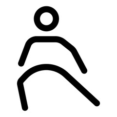 A linear icon showing groin stretch posture