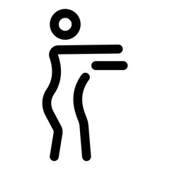 An outline style icon showing body release posture