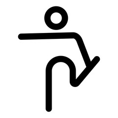 A line style icon depicting single leg balance