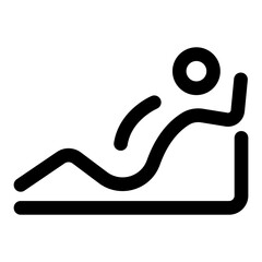 An outline style icon showing mindful rest posture