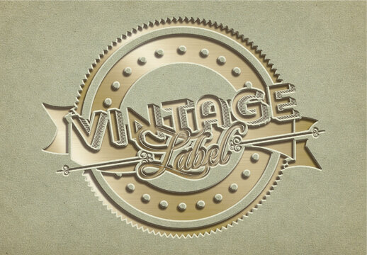 Debossed Stamp Paper Effect Mockup