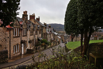 View down North Church Street, Bakewell  historic architecture and traditional stone buildings in Peak District market town, Derbyshire, England © Cissa King